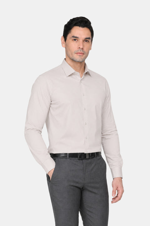 Classic Shirt Regular Fit 100% Cotton Beige