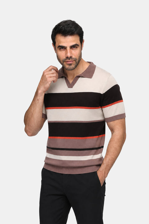 Polo Shirt Regular Fit Knitted Beige