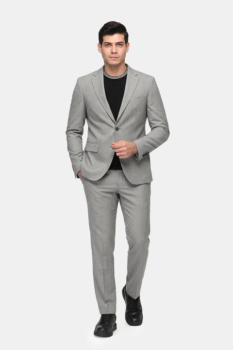 Slim Straight Fit Suit Light Gray