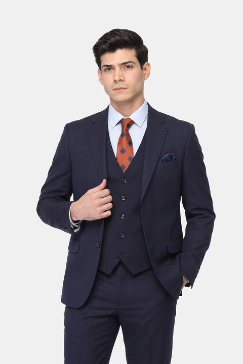 Slim Fit Suit Dark Blue