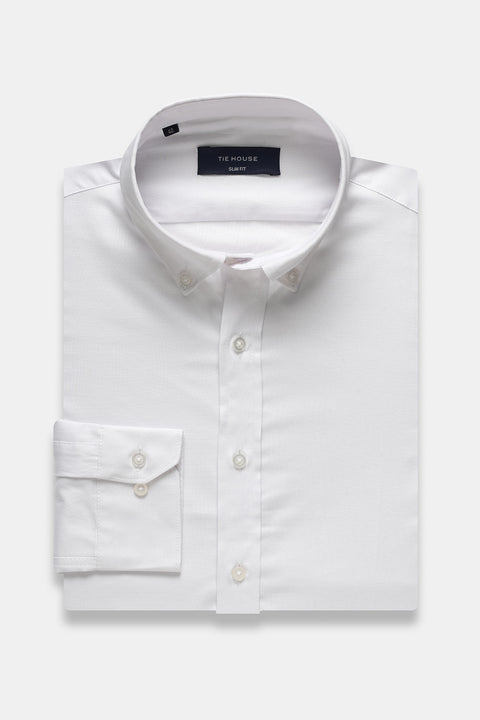 Slim Fit Shirt Oxford White 100% Cotton