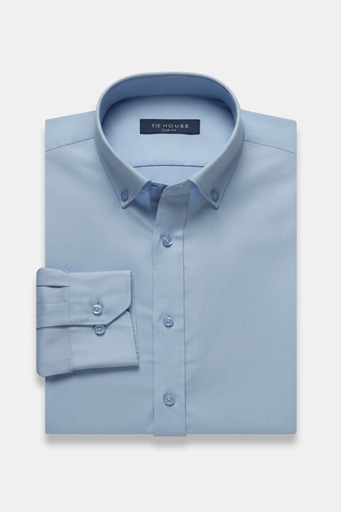 Slim Fit Shirt Oxford Light Blue 100% Cotton