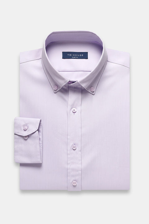 Slim Fit Shirt Oxford Light Purple 100% Cotton