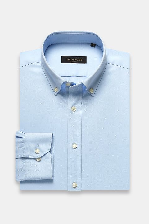 Regular Fit Shirt Oxford Light Blue 100% Cotton