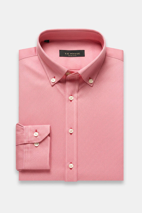Regular Fit Shirt Oxford Red 100% Cotton