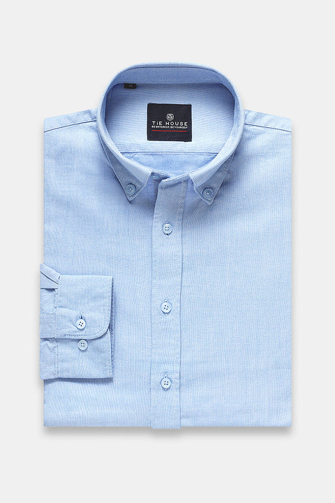 New Fit Shirt Oxford Medium Blue 100% Cotton