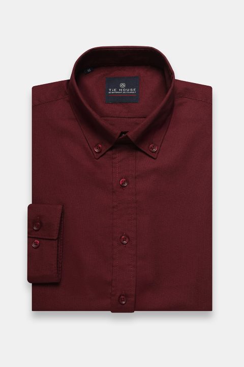 New Fit shirt oxford 100% cotton maroon