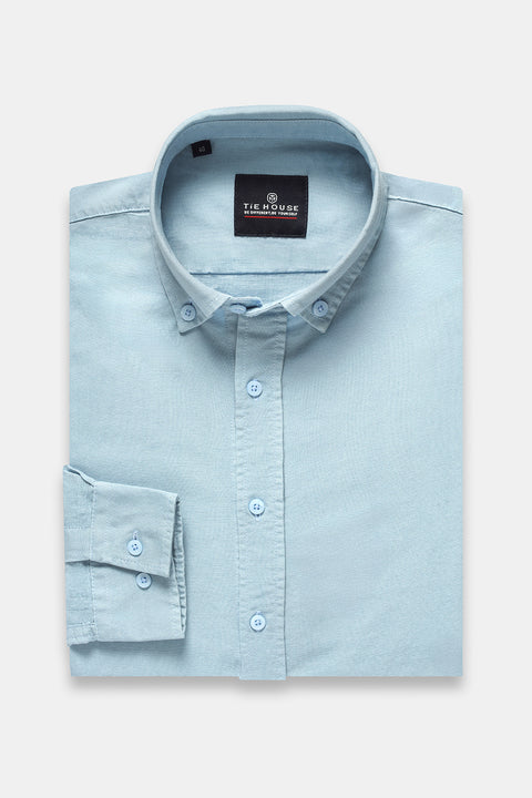 New Fit Shirt Oxford Light Blue 100% Cotton