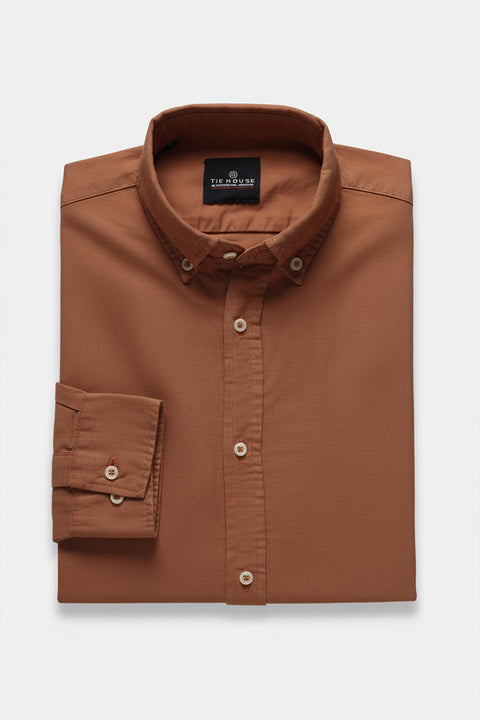New Fit Shirt Oxford Orange 100% Cotton