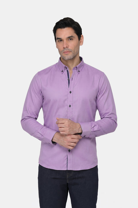 New Fit Shirt Oxford Purple100% Cotton