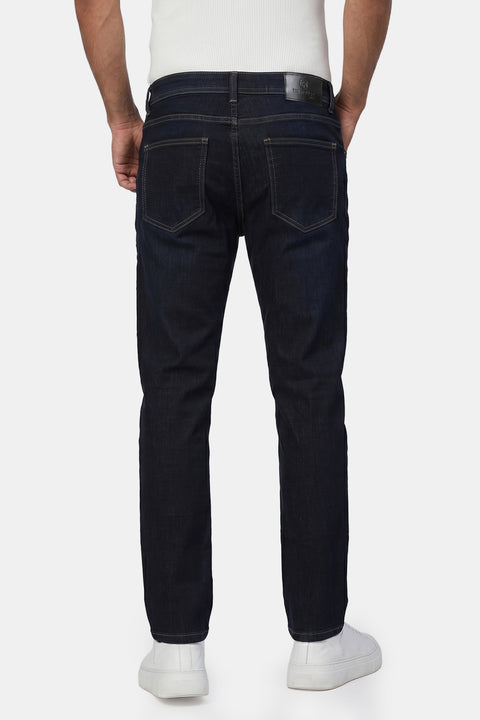 Slim Straight Fit Trousers Jeans Dark Blue