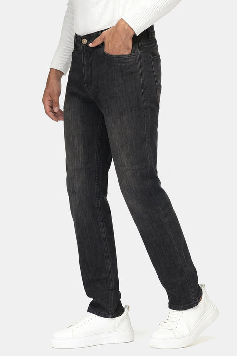 Slim Straight Fit Trousers Jeans Gray