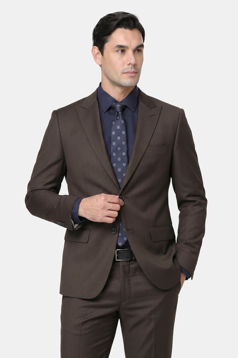 Regular Fit Suit Brown