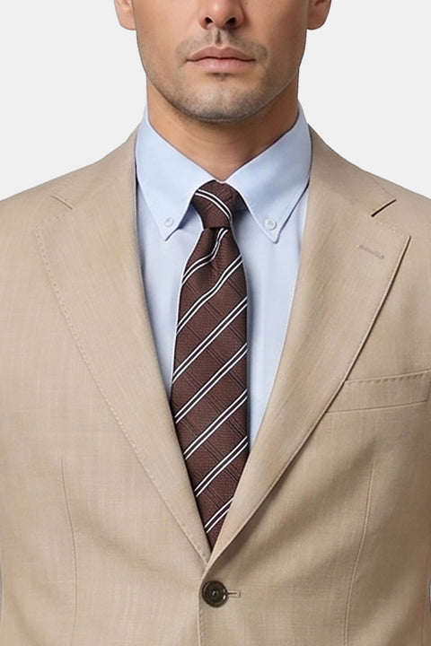 Slim Fit Suit Beige