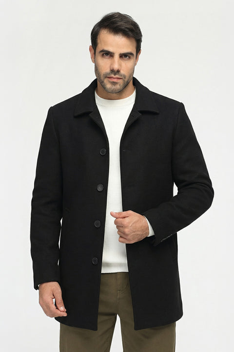 Regular Fit Coat Black