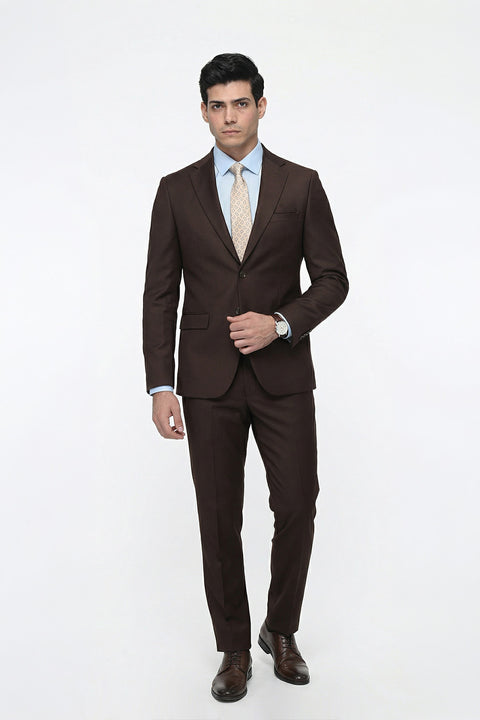 Slim Fit Suit Brown