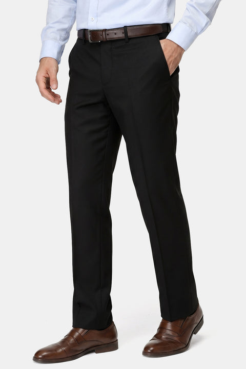 Slim Straight Fit Classic Pants Black