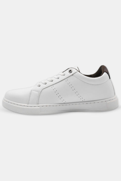 White Sneakers with Subtle Brown Details