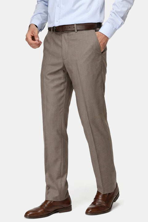 Slim Straight Fit Classic Pants Beige