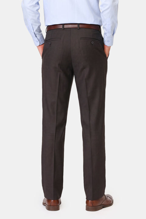 Slim Straight Fit Classic Pants Brown