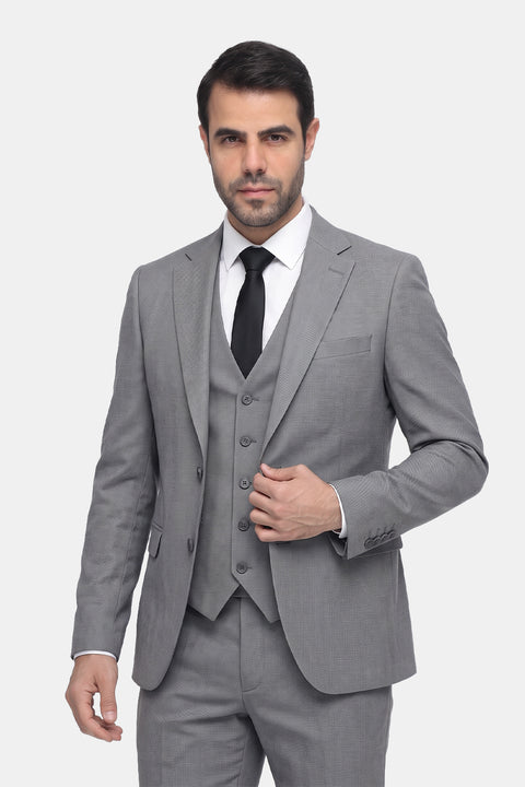 Slim Straight Fit Suit Gray