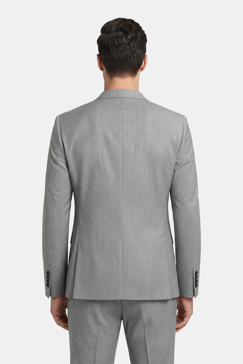 Slim Straight Fit Suit Light Gray