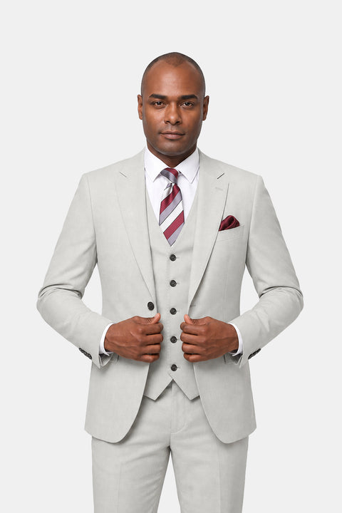 Slim Fit Suit Light Gray