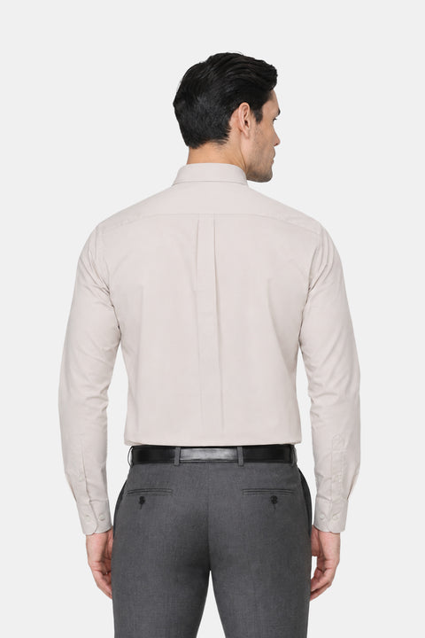 Classic Shirt Regular Fit 100% Cotton Beige