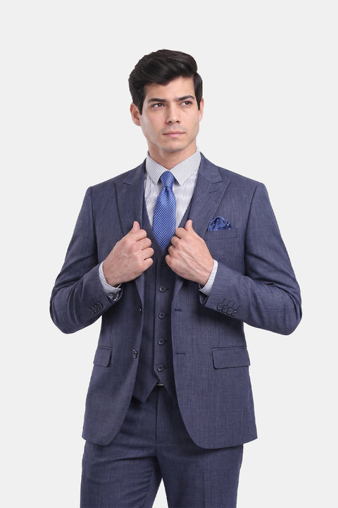 Slim Fit Suit Dark Blue