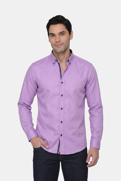 New Fit Shirt Oxford Purple100% Cotton