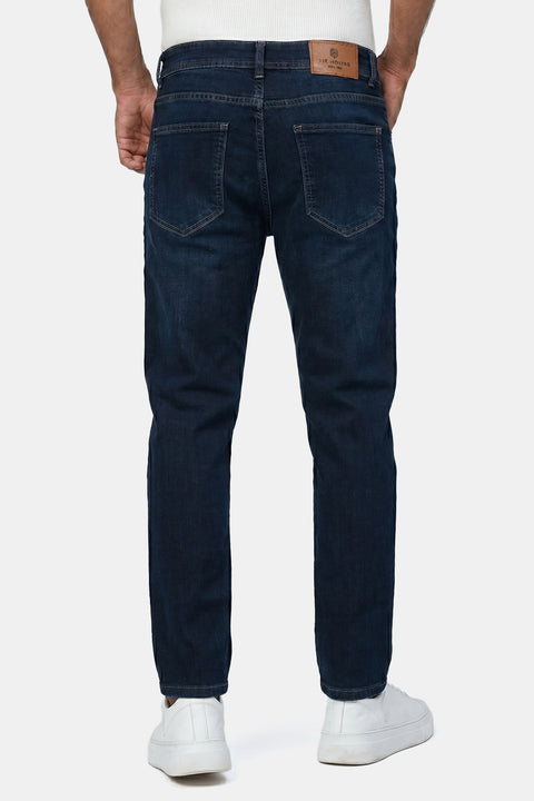 Slim Straight Fit Trousers Jeans Dark Blue