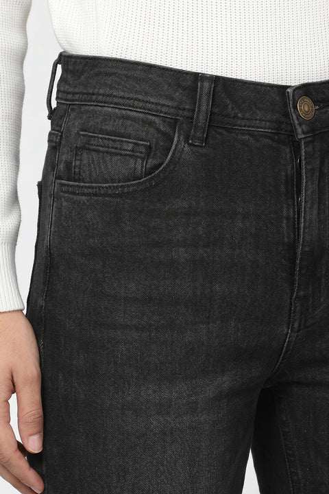Slim Straight Fit Trousers Jeans Gray