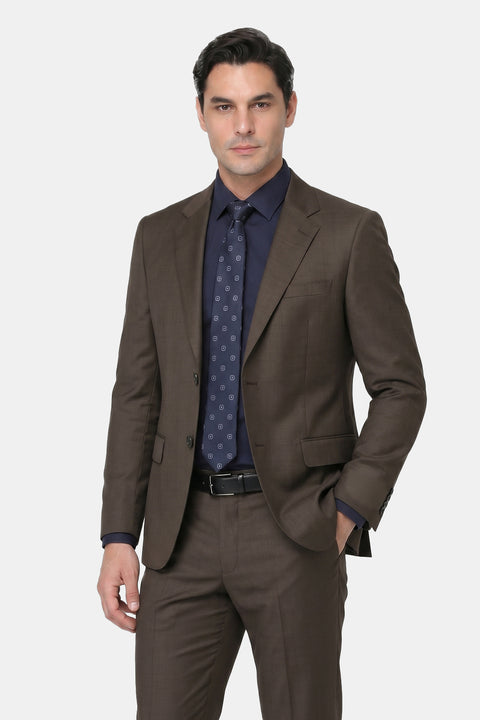 Regular Fit Suit Brown