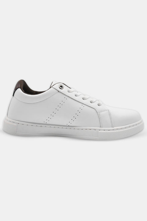White Sneakers with Subtle Brown Details