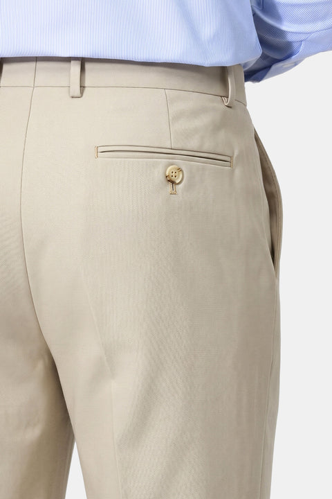 Slim Straight Fit Classic Pants Beige