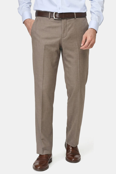Slim Straight Fit Classic Pants Beige