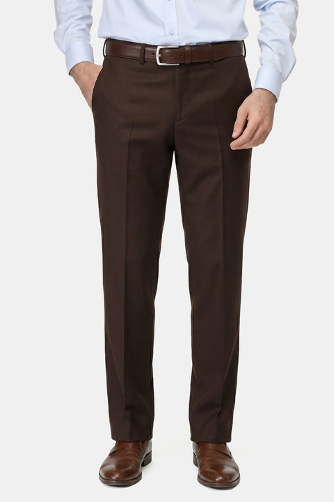 Slim Straight Fit Classic Pants Brown