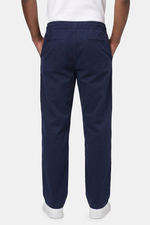 Slim Straight pants Linen Dark Blue