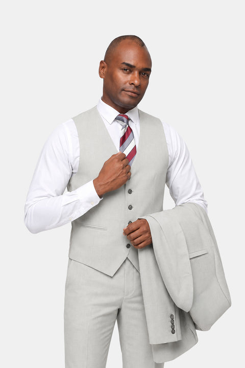 Slim Fit Suit Light Gray