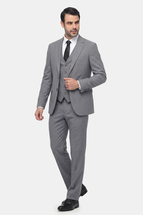 Slim Straight Fit Suit Gray