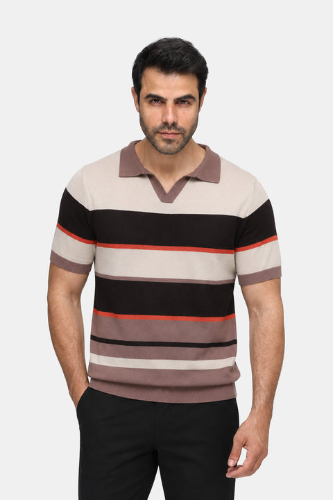 Polo Shirt Regular Fit Knitted Beige