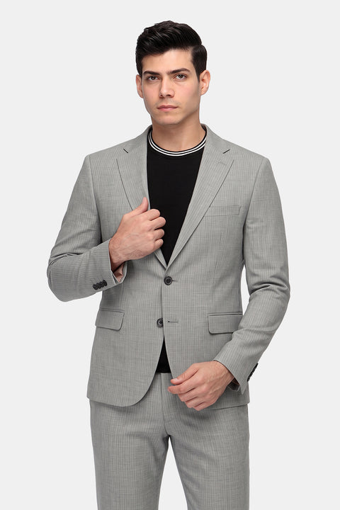 Slim Straight Fit Suit Light Gray
