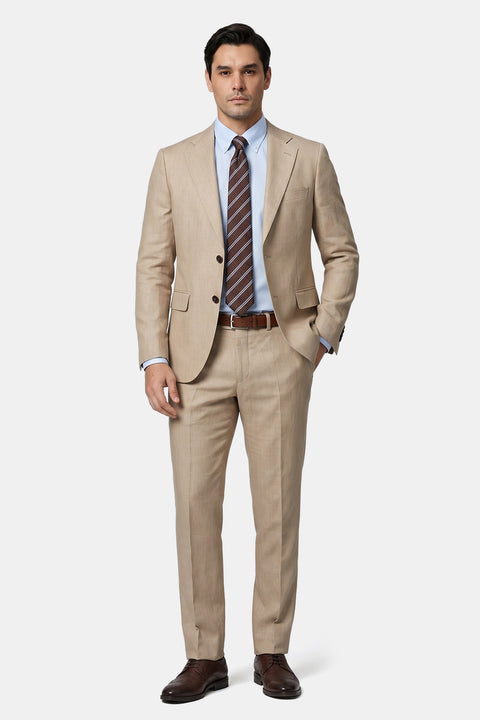 Slim Fit Suit Beige