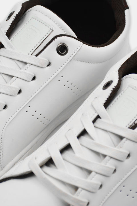 White Sneakers with Subtle Brown Details