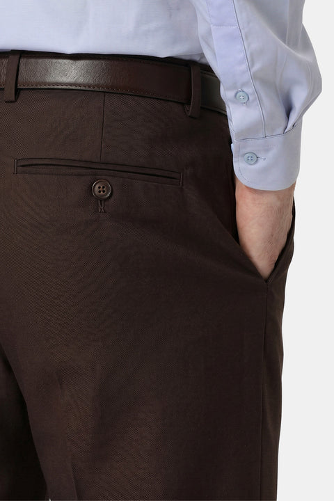 Slim Straight Fit Classic Pants Brown