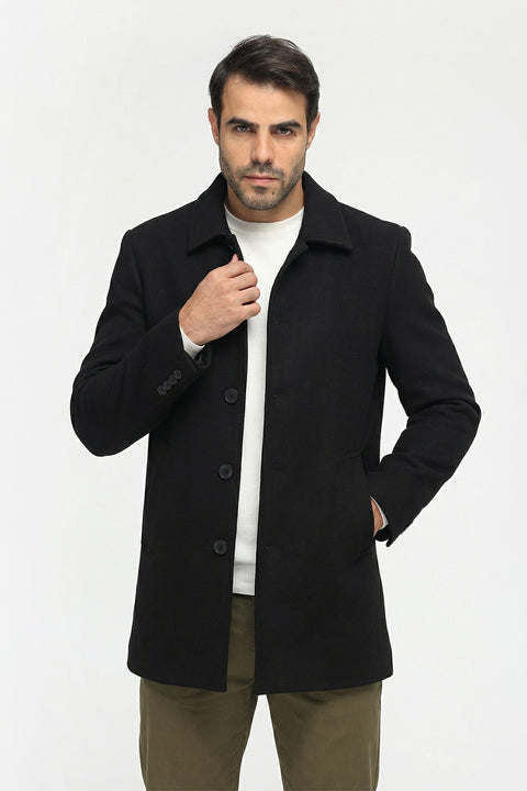 Regular Fit Coat Black