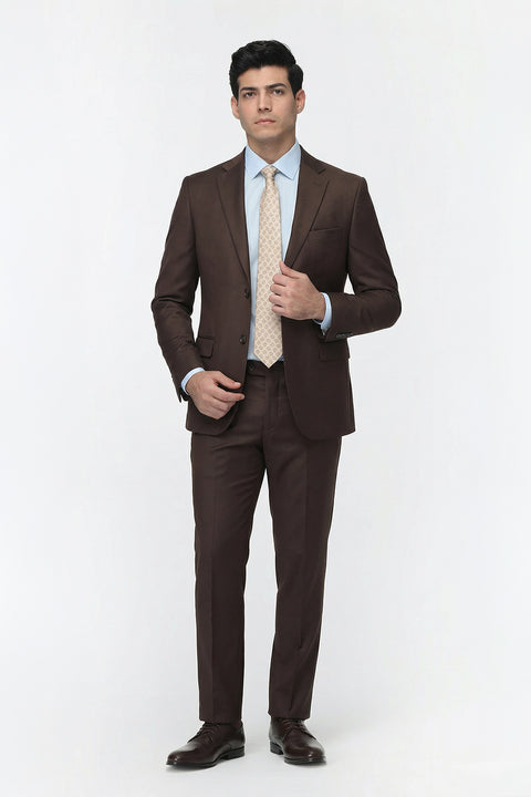 Slim Fit Suit Brown
