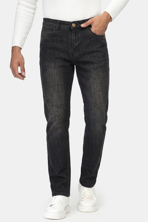 Slim Straight Fit Trousers Jeans Gray
