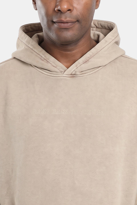 Over Size Sweat Shirt Beige