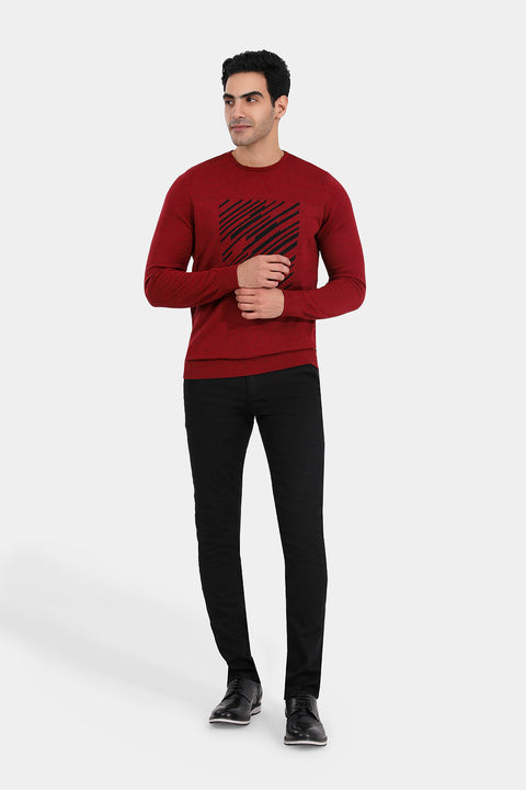 Regular Fit Pullover Dark Red
